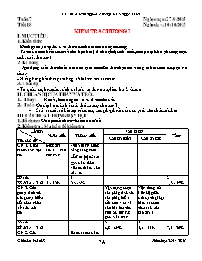 Kiểm tra Chương I Đại số 9 - Trường THCS Ngọc Liên